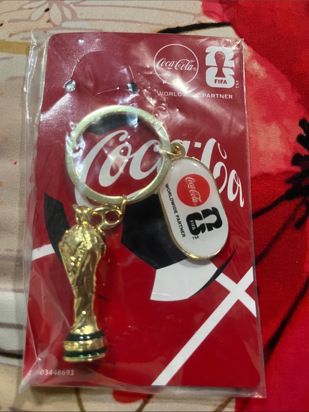 Coca Cola Red & Gold FIFA Trophy Key Holder